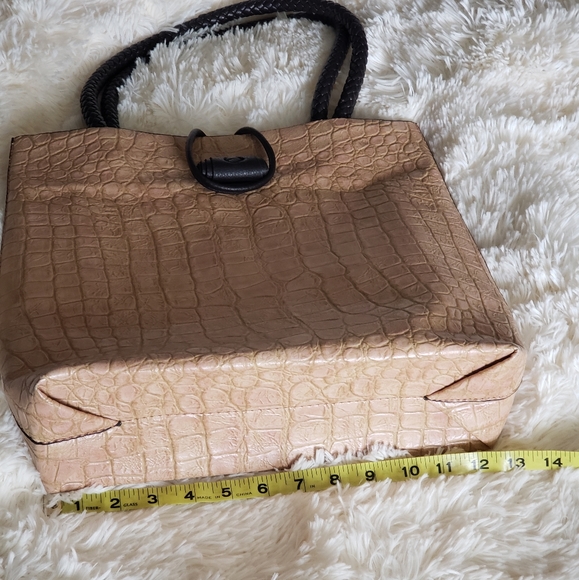 VTG leather croco embossed bag - Picture 2 of 5